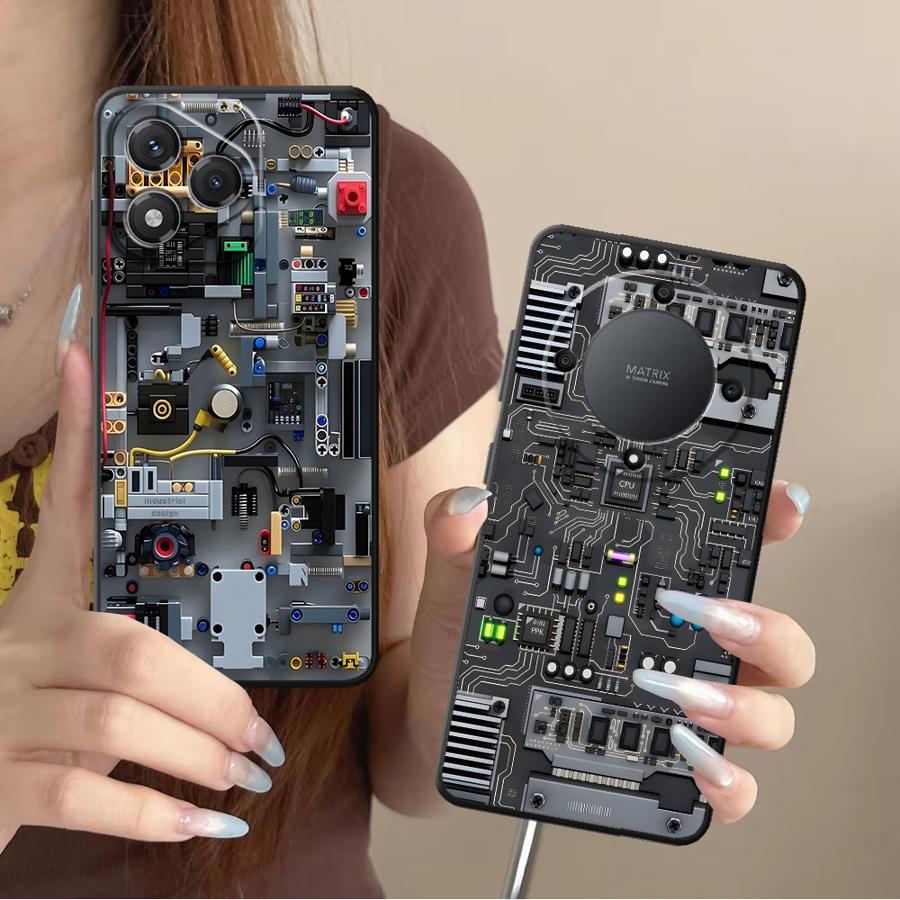 Gaming Console X7 - Fioletowe etui na telefon z motywem