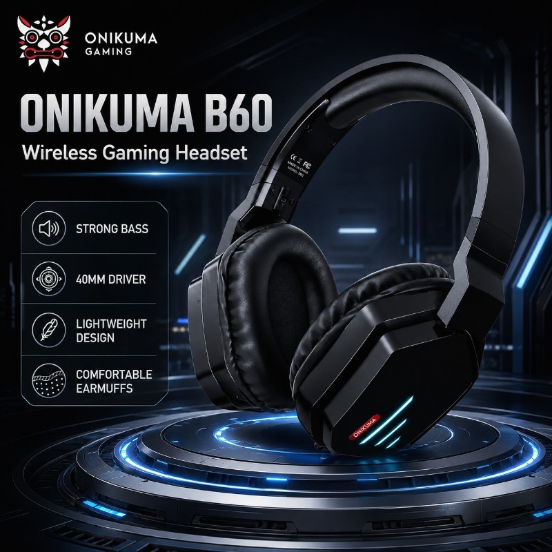 Gaming Console Amazon - ONIKUMA B60 Bezprzewodowy Zestaw Słuchawkowy Gamingowy
